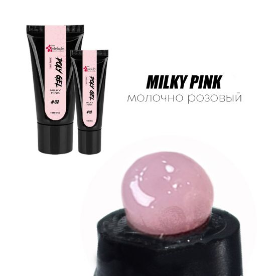 Полігель Molekula Nails №02 Milky pink 30ml Полігель Molekula Nails №02 Milky pink 30ml
