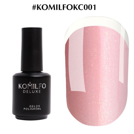 Komilfo KC Glitter French Base Collection №KC001 (светло-розовый с золотым микроблеском), 15 мл Komilfo KC Glitter French Base Collection №KC001 (светло-розовый с золотым микроблеском), 15 мл