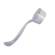 Щетка для удаления пыли, для ногтей, с ручкой, круглая (белая)