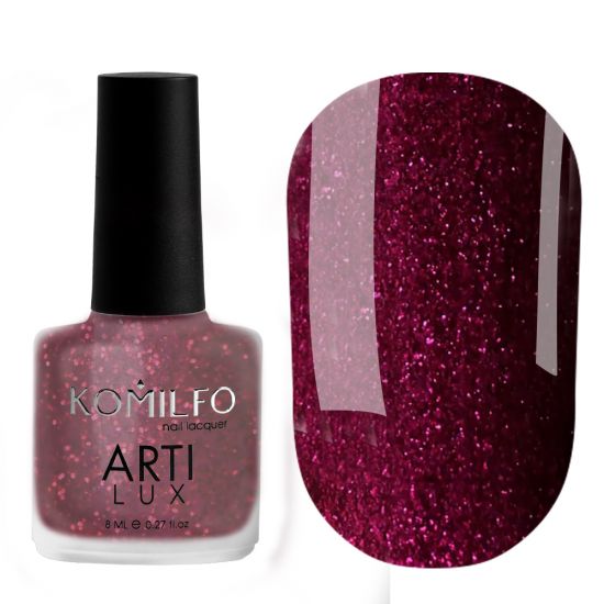 Komilfo ArtiLux 024 nail varnish (cherry-burgundy, micro-shine), 8 ml Komilfo ArtiLux 024 nail varnish (cherry-burgundy, micro-shine), 8 ml