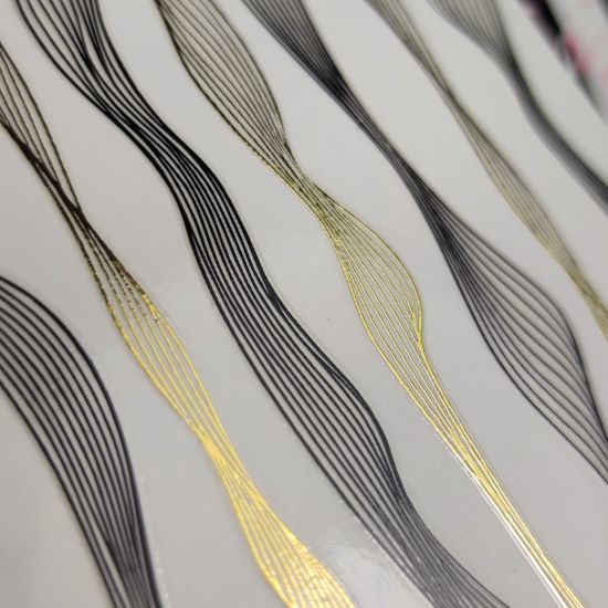 Wave Nail Stickers (Black and Gold) Wave Nail Stickers (Black and Gold)