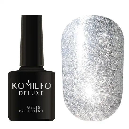 Komilfo Liquid Glam Gel LGG001 (серебристый), 8 мл Komilfo Liquid Glam Gel LGG001 (серебристый), 8 мл