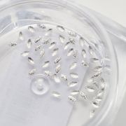 Komilfo Металлические Заклепки овал маленький 1*2 мм, серебро