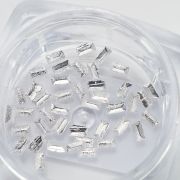 Komilfo Металлические Заклепки прямоугольник маленький 1,5*3 мм, серебро