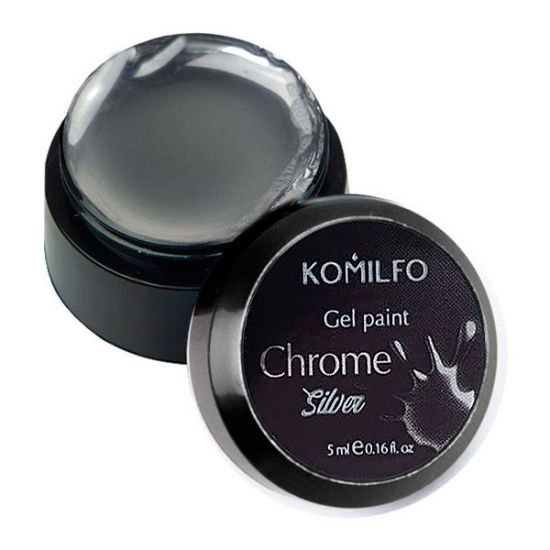 Komilfo Gel Paint Chrome Silver без липкого слоя, 5 мл Komilfo Gel Paint Chrome Silver без липкого слоя, 5 мл
