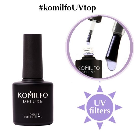  Komilfo Top Coat - gel polish fixer WITHOUT sticky layer with UV filters 8 ml