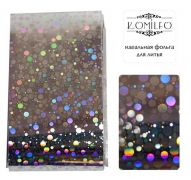 Komilfo фольга для литья, серебро кружочки, голограмма