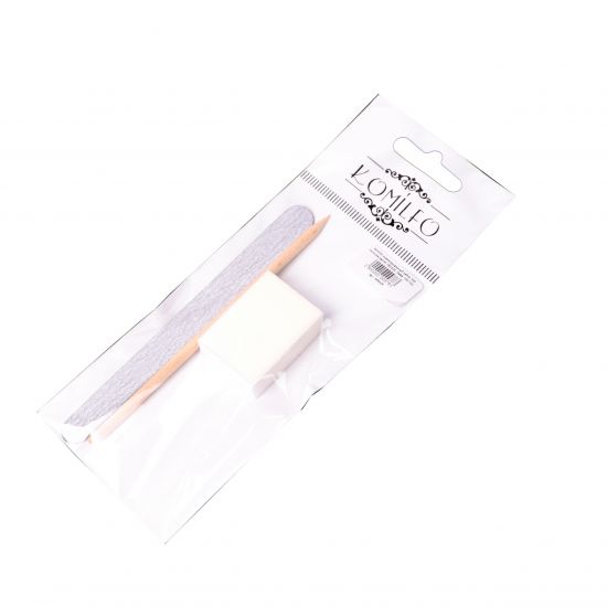  Komilfo individual set No. 3 (nail file-drop 150/220, buff 100/100, orange stick)
