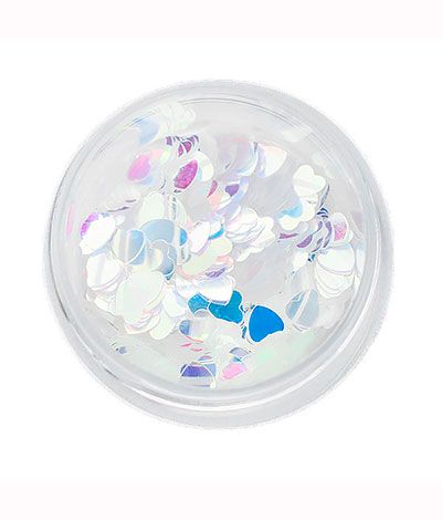  Komilfo disco design No. 021, transparent hearts, with a silvery blue tint, 3 mm (1 g)