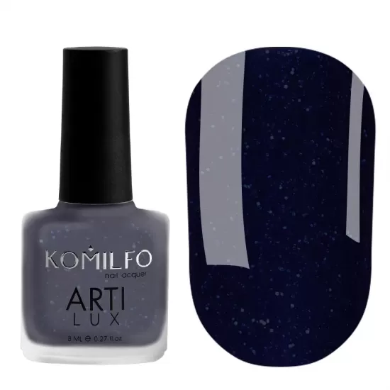 Komilfo ArtiLux 027 nail polish (dark blue with sparkles), 8 ml Komilfo ArtiLux 027 nail polish (dark blue with sparkles), 8 ml