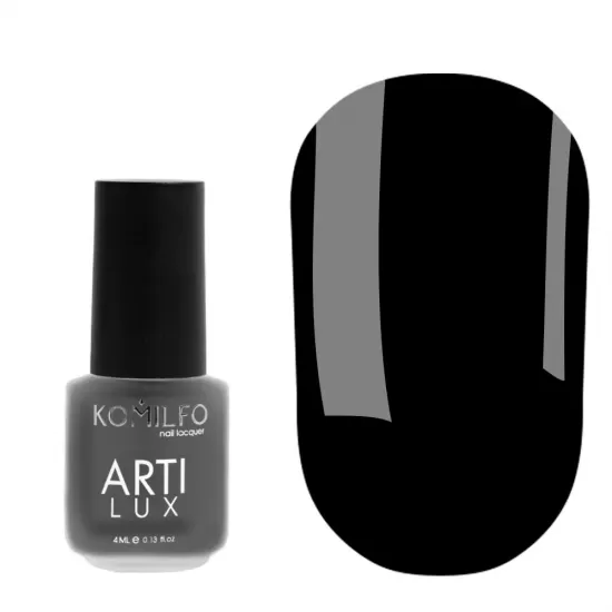 Лак для ногтей Komilfo ArtiLux 029 (черный, эмаль), 4 мл Лак для ногтей Komilfo ArtiLux 029 (черный, эмаль), 4 мл