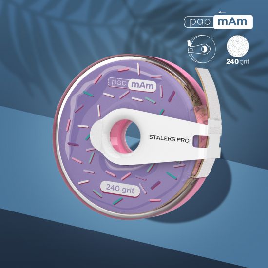 Replaceable file-tape papmAm white with a clip in a plastic reel 240 grit STALEKS PRO EXPERT Replaceable file-tape papmAm white with a clip in a plastic reel 240 grit STALEKS PRO EXPERT