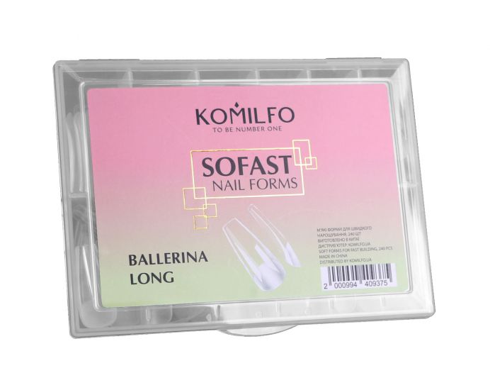 Komilfo SoFast Nail Forms Ballerina Long - gel forms for building, ballerina long 240 шт Komilfo SoFast Nail Forms Ballerina Long - gel forms for building, ballerina long 240 шт