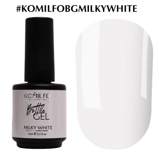 Komilfo Bottle Gel Milky White with brush, 15 ml Komilfo Bottle Gel Milky White with brush, 15 ml