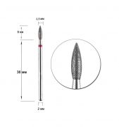 Фреза алмазная, пламя красное, диаметр 025