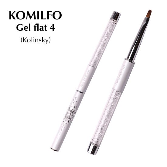 Кисть Komilfo Gel flat 4 (Kolinsky)
