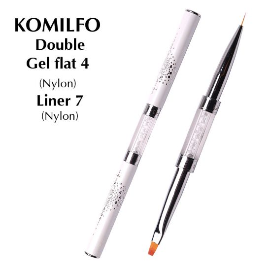 Кисть Komilfo Double Gel flat 4 (Nylon)/Liner 7 (Nylon) Кисть Komilfo Double Gel flat 4 (Nylon)/Liner 7 (Nylon)