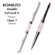 Кисть Komilfo Double Gel oval 4 (Nylon)/Liner 7 (Nylon)