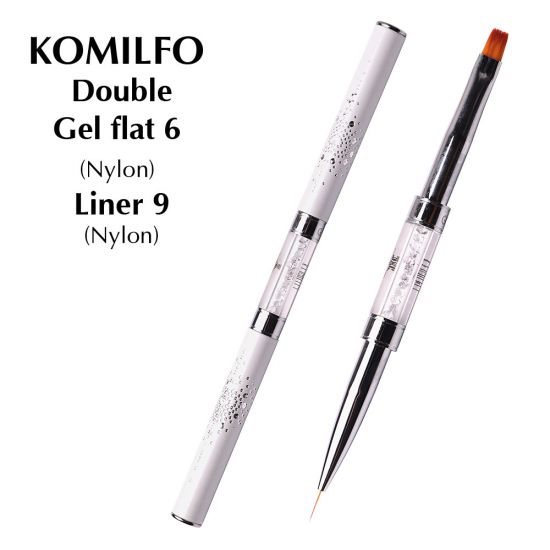 Кисть Komilfo Double Gel flat 6 (Nylon)/Liner 9 (Nylon) Кисть Komilfo Double Gel flat 6 (Nylon)/Liner 9 (Nylon)