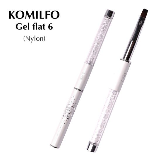 Кисть Komilfo Gel flat 6 (Nylon) Кисть Komilfo Gel flat 6 (Nylon)