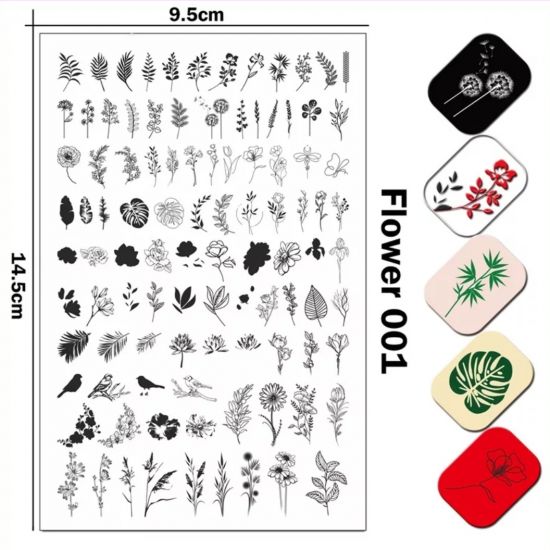 Large plate for stamping, Flowers, Flowers 001 Large plate for stamping, Flowers, Flowers 001