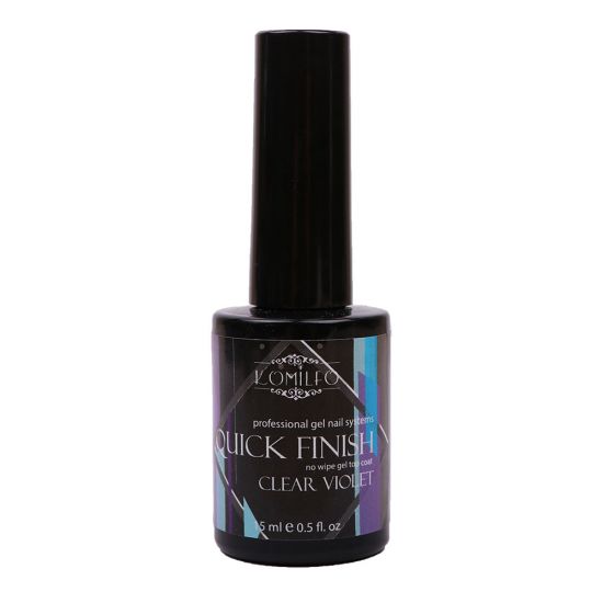 "Quick Finish" No Wipe Gel Top Coat Clear Violet, 15 ml Komilfo "Quick Finish" No Wipe Gel Top Coat Clear Violet, 15 ml Komilfo