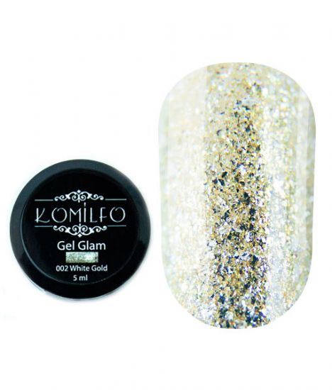 Komilfo Glam Gel White Gold No. 002, 5 ml Komilfo Glam Gel White Gold No. 002, 5 ml