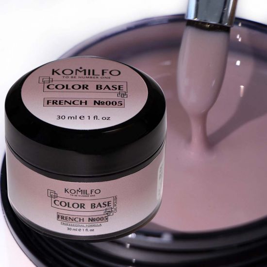 Komilfo Color Base French 005 (серо-розовый), гель-банка 30 мл Komilfo Color Base French 005 (серо-розовый), гель-банка 30 мл