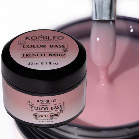 Komilfo Color Base French 002 (нейтрально-розовый), гель-банка 30 мл Komilfo Color Base French 002 (нейтрально-розовый), гель-банка 30 мл