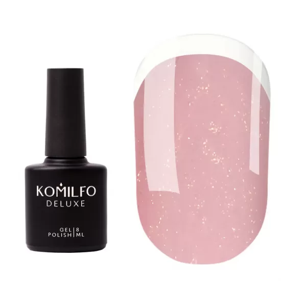 Komilfo KC Glitter French Base Collection №KC004 ( бежево-розовый с золотым микроблеском) 8 мл Komilfo KC Glitter French Base Collection №KC004 ( бежево-розовый с золотым микроблеском) 8 мл