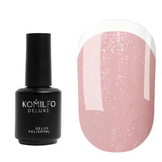 Komilfo KC Glitter French Base Collection №KC004 (beige-pink with silver micro-shine) 8 ml Komilfo KC Glitter French Base Collection №KC004 (beige-pink with silver micro-shine) 8 ml