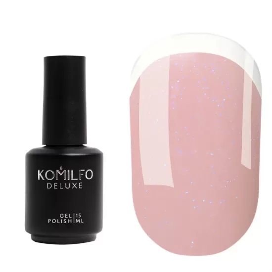 Komilfo KC Glitter French Base Collection №KC006 (бежево-розовый с голубым микроблеском), 15 мл Komilfo KC Glitter French Base Collection №KC006 (бежево-розовый с голубым микроблеском), 15 мл