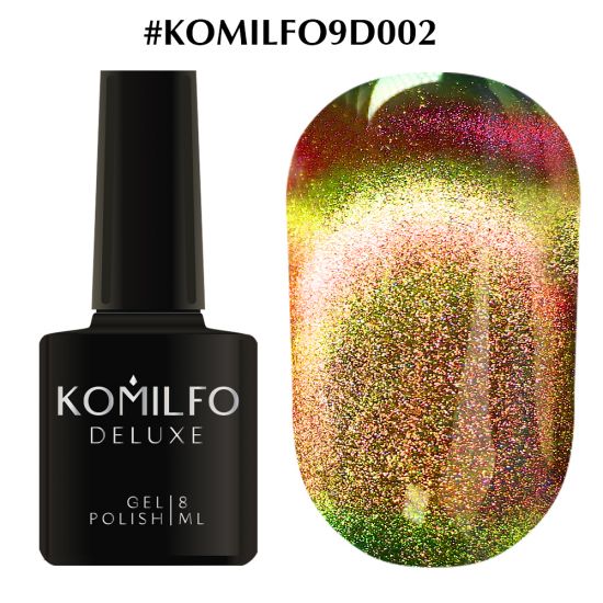 Гель-лак Komilfo 9D Cat's eye 002 (салатово-золотой, магнитный), 8 мл Гель-лак Komilfo 9D Cat's eye 002 (салатово-золотой, магнитный), 8 мл