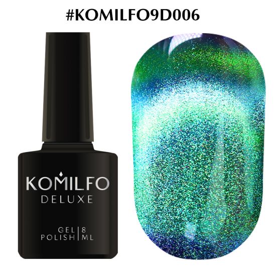 Гель-лак Komilfo 9D Cat's eye 006 (бирюзово-зеленый, магнитный), 8 мл Гель-лак Komilfo 9D Cat's eye 006 (бирюзово-зеленый, магнитный), 8 мл