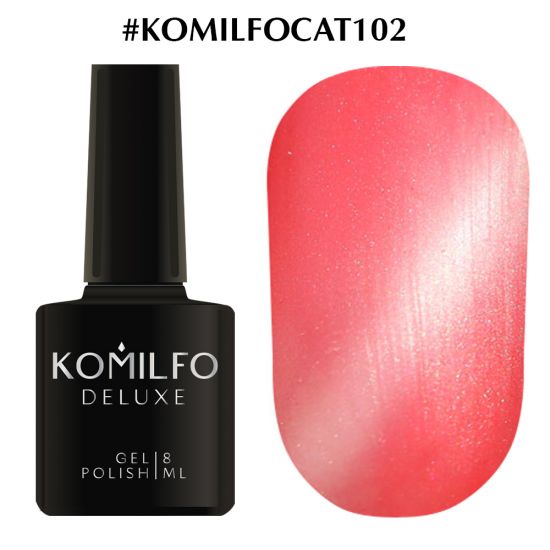 Гель-лак Komilfo Fantasy Cat's Eye №102 (жемчужно-коралловый, магнитный) 8 мл Гель-лак Komilfo Fantasy Cat's Eye №102 (жемчужно-коралловый, магнитный) 8 мл