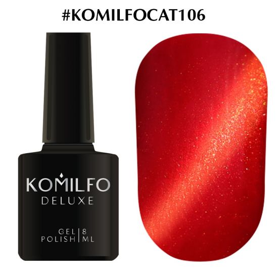 Гель-лак Komilfo Fantasy Cat's Eye №106 (золотисто-красный, магнитный), 8 мл Гель-лак Komilfo Fantasy Cat's Eye №106 (золотисто-красный, магнитный), 8 мл