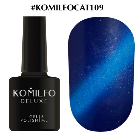 Гель-лак Komilfo Fantasy Cat's Eye №109 (синий, магнитный) 8 мл Гель-лак Komilfo Fantasy Cat's Eye №109 (синий, магнитный) 8 мл
