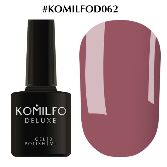 Гель-лак Komilfo Deluxe Series №D062 (приглушенная марсала, эмаль) 8 мл Гель-лак Komilfo Deluxe Series №D062 (приглушенная марсала, эмаль) 8 мл
