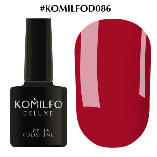Гель-лак Komilfo Deluxe Series №D086 (вишнево-красный, эмаль) 8 мл Гель-лак Komilfo Deluxe Series №D086 (вишнево-красный, эмаль) 8 мл