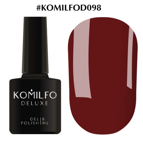 Гель-лак Komilfo Deluxe Series №D098 (чуть бордово-коричневый, эмаль), 8 мл Гель-лак Komilfo Deluxe Series №D098 (чуть бордово-коричневый, эмаль), 8 мл