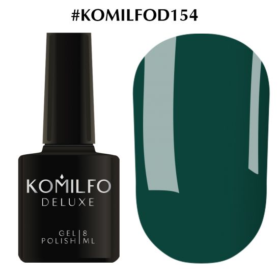 Гель-лак Komilfo Deluxe Series №D154 (темный, бирюзово-зеленый, эмаль) 8 мл Гель-лак Komilfo Deluxe Series №D154 (темный, бирюзово-зеленый, эмаль) 8 мл