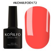 Гель-лак Komilfo Deluxe Series №D172 (яркий, насыщенный оранжево-коралловый, неоновый) 8 мл