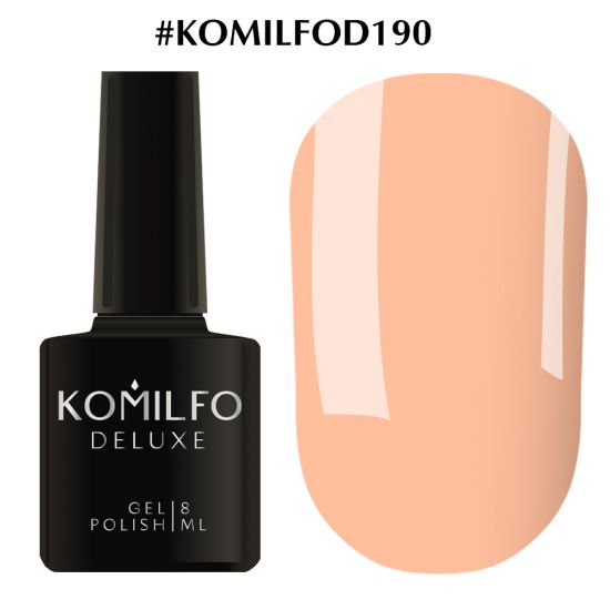 Гель-лак Komilfo Deluxe Series №D190 (пастельный, светлый персиковый, эмаль) 8 мл Гель-лак Komilfo Deluxe Series №D190 (пастельный, светлый персиковый, эмаль) 8 мл