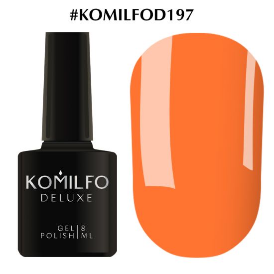 Гель-лак Komilfo Deluxe Series №D197 (морковный, эмаль) 8 мл Гель-лак Komilfo Deluxe Series №D197 (морковный, эмаль) 8 мл