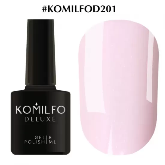 Гель-лак Komilfo Deluxe Series №D201 (светло-розовый, с шиммером, для френча), 8 мл Гель-лак Komilfo Deluxe Series №D201 (светло-розовый, с шиммером, для френча), 8 мл