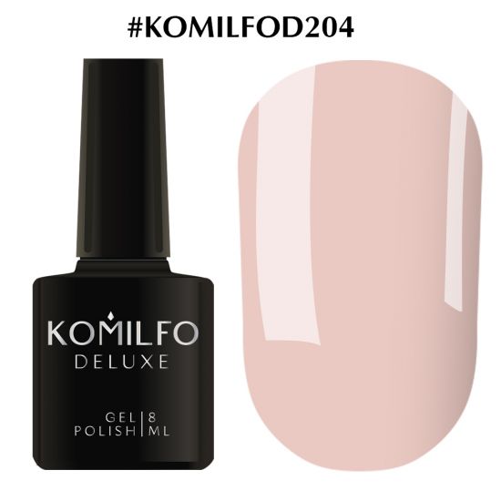 Гель-лак Komilfo Deluxe Series №D204 (нежный, розово-бежевый, эмаль, для френча) 8 мл Гель-лак Komilfo Deluxe Series №D204 (нежный, розово-бежевый, эмаль, для френча) 8 мл