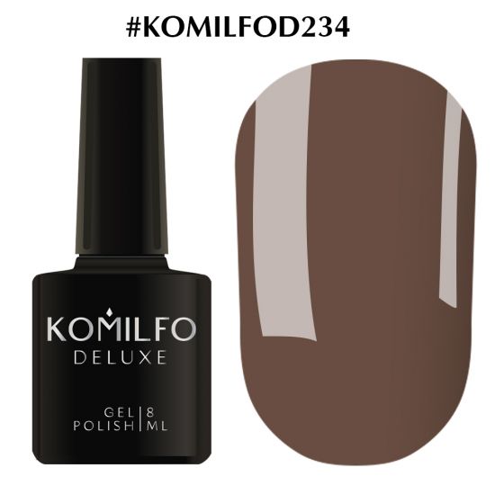 Гель-лак Komilfo Deluxe Series №D234 (коричнево-серый, эмаль) 8 мл Гель-лак Komilfo Deluxe Series №D234 (коричнево-серый, эмаль) 8 мл