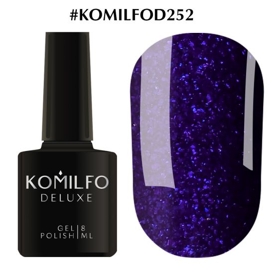 Гель-лак Komilfo Deluxe Series №D252 (темно-синий, микроблеск) 8 мл Гель-лак Komilfo Deluxe Series №D252 (темно-синий, микроблеск) 8 мл