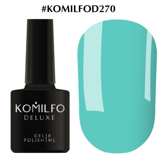 Гель-лак Komilfo Deluxe Series №D270 (бирюзово-голубой,эмаль) 8 мл Гель-лак Komilfo Deluxe Series №D270 (бирюзово-голубой,эмаль) 8 мл