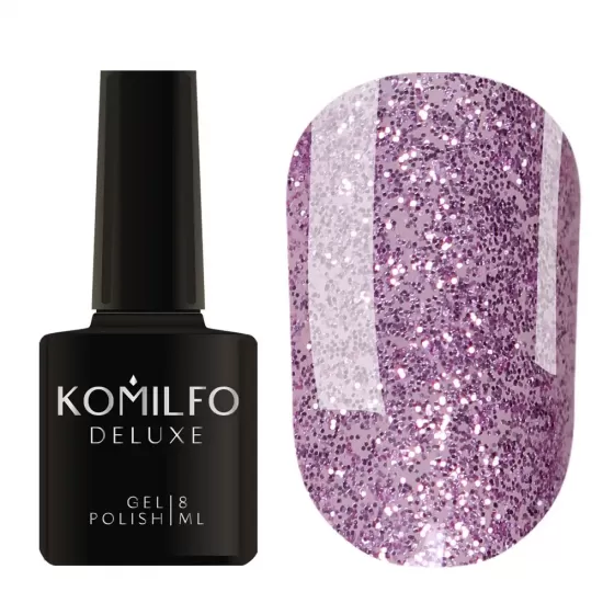 Гель-лак Komilfo DeLuxe Series №G017 (розово-сиреневый с блестками), 8 мл Гель-лак Komilfo DeLuxe Series №G017 (розово-сиреневый с блестками), 8 мл